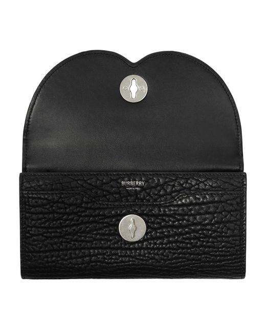 Burberry Black Leather Continental Chess Wallet