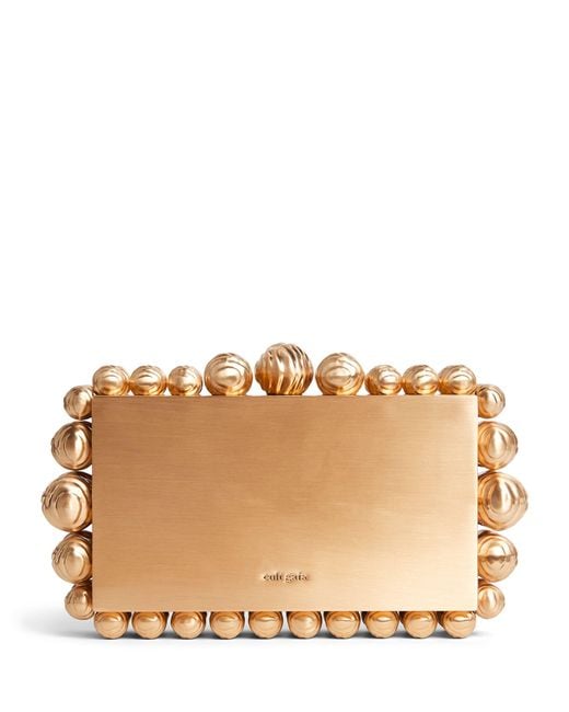 Cult Gaia Natural Beaded Eos Clutch Bag