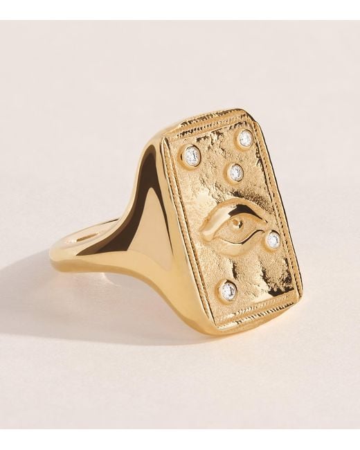 Azlee Natural And Diamond Guardian Relic Signet Ring