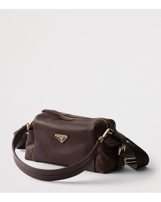 Prada Brown Small Leather Explore Shoulder Bag