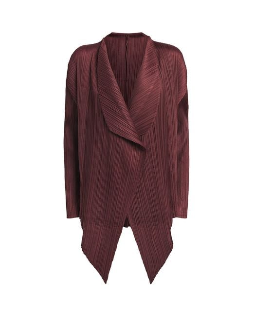 Pleats Please Issey Miyake Red January Monthly Colours Cardigan