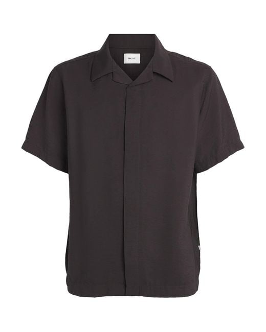 NN07 Black Notched-Collar Hank Shirt for men