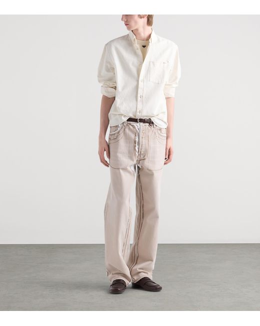 Prada Gray Printed Straight Jeans for men