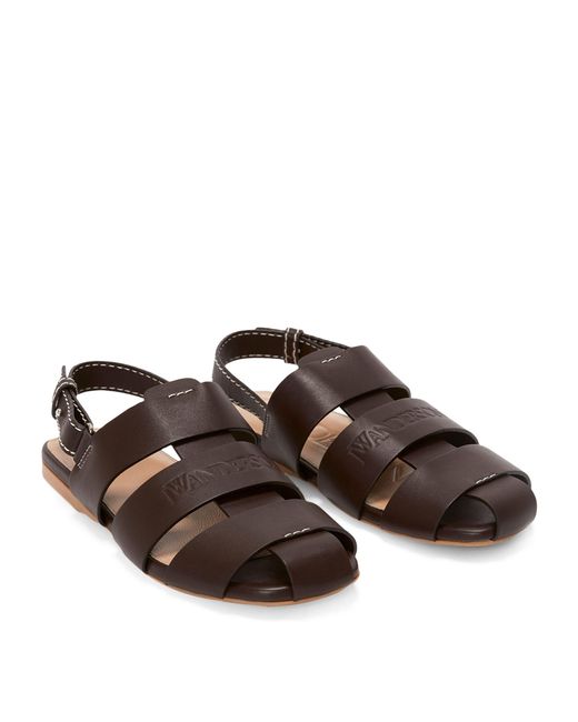 J.W. Anderson Brown Leather Fisherman Sandals for men