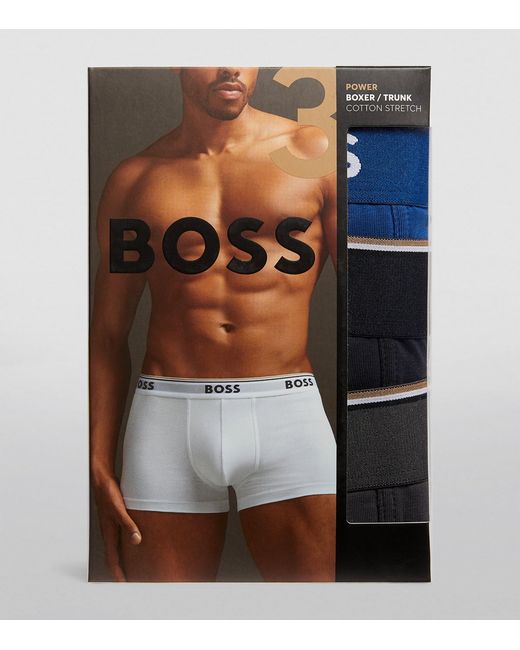 Boss Blue Stretch-Cotton Power Trunks for men