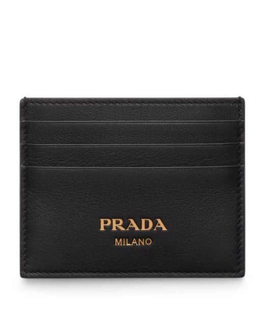 Prada Black Calf Leather Card Holder
