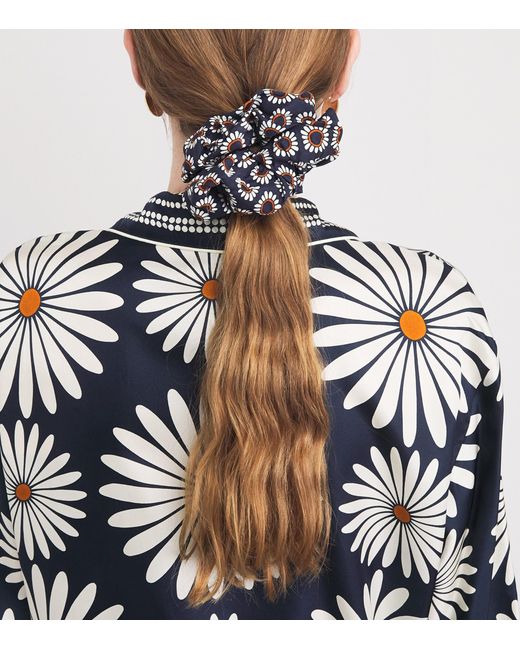 Sandro Blue Floral Print Scrunchie