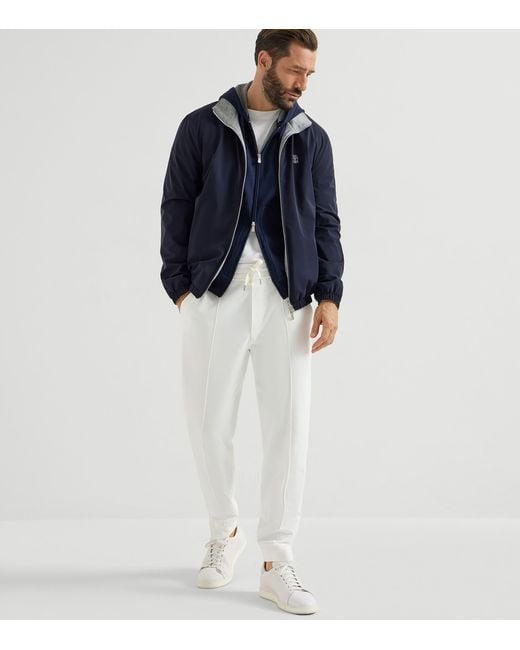 Brunello Cucinelli Blue Reversible Logo Jacket for men