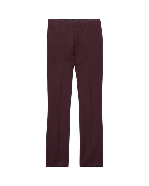 Prada Purple Wool Straight-Leg Trousers for men