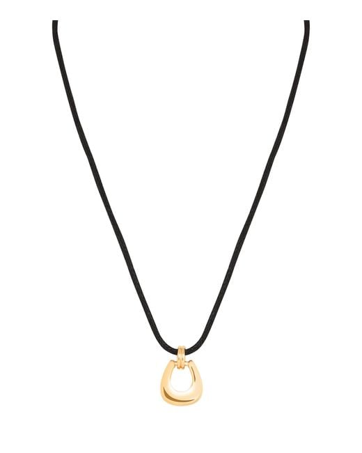 Astrid & Miyu Metallic Corded Horseshoe Pendant Necklace