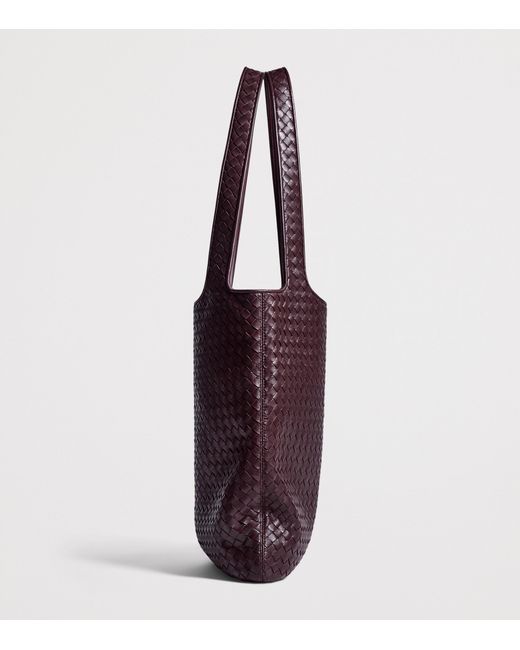 Bottega Veneta Purple Small Leather Veneto Tote Bag for men