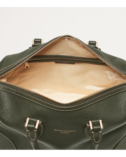 Aspinal Green Leather Midi The Hudson Bowling Bag