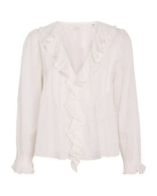 Doen White Ruffled Hardy Blouse