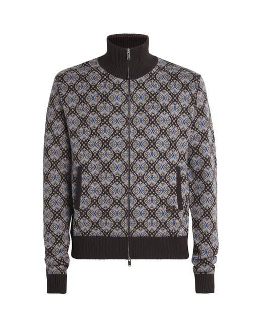 Wales Bonner Gray Geometric Reverie Zip-Up Sweater for men