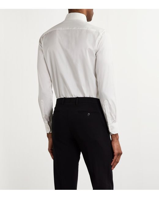 Giorgio Armani White Cotton Poplin Shirt for men