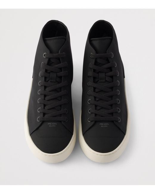 Prada Black Re-Nylon High Top Sneakers for men