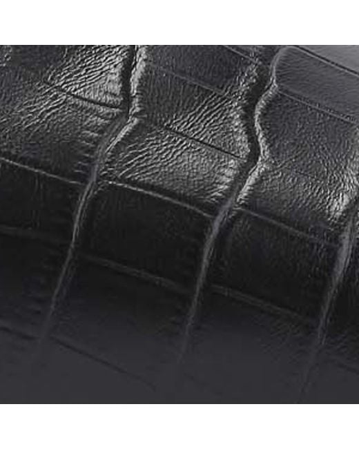 Kurt Geiger Black Crocodile-Embossed Embellished Brockwell Slides for men