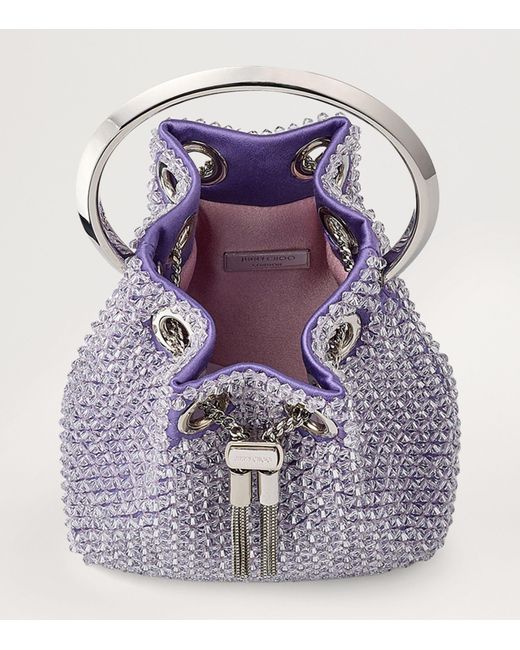 Jimmy Choo Purple Micro Bon Bon Top-handle Bag