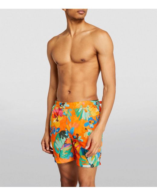 Polo Ralph Lauren Orange Printed Monaco Swim Shorts for men
