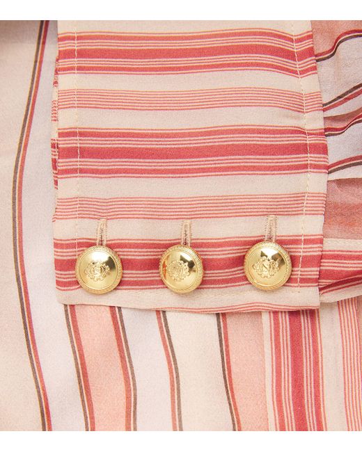Zimmermann Pink Rebellion Bohemian Stripe Shirt
