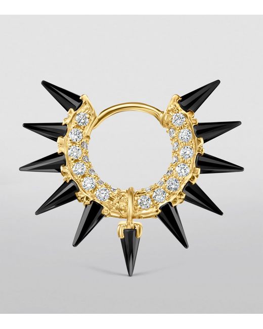 Maria Tash Metallic Moissanite Mohawk And Diamond Pavé Hoop Earring