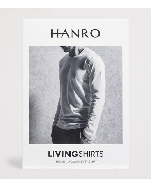 Hanro Blue Cotton Living Long-Sleeve T-Shirt for men