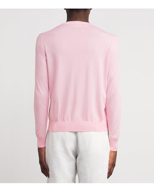 Vilebrequin Pink Cotton Turtle Jacquard Sweater for men