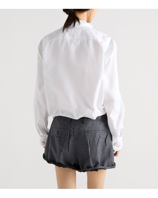 Prada White Shapeable Cotton Shirt