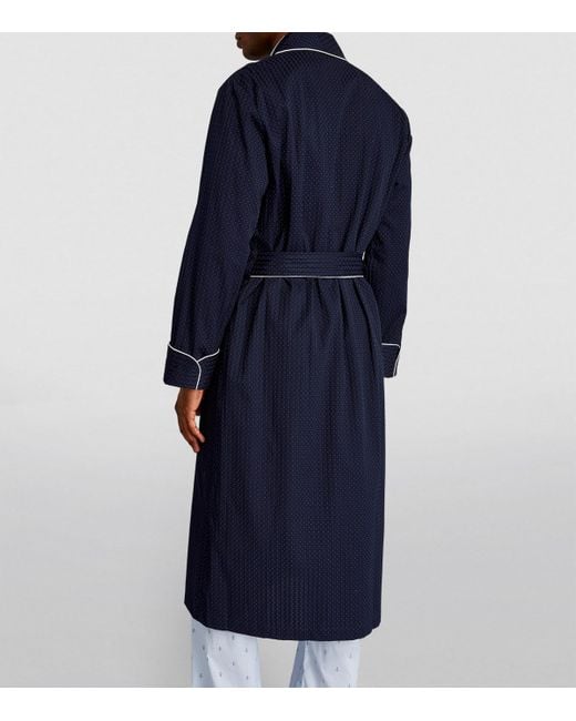 Derek Rose Blue Royal 40 Piped Robe for men