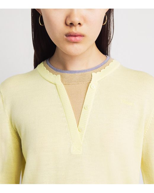 Claudie Pierlot Yellow Wool Layered Sweater
