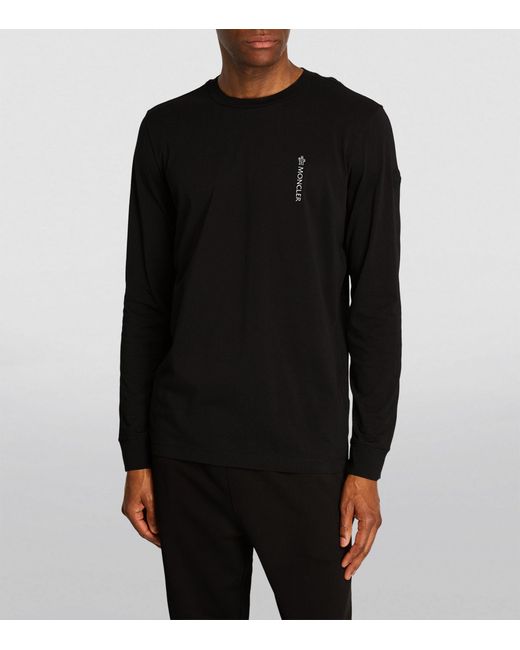 Moncler Black Reflective Long-sleeve T-shirt for men