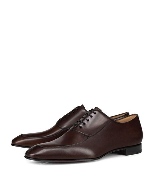 Christian Louboutin Brown Leather Lafitte Oxford Shoes for men