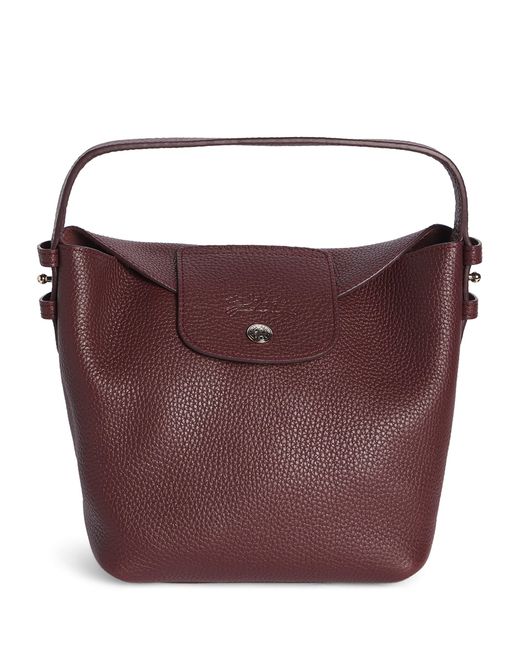 Longchamp Purple Leather Le Cadance Bucket Bag