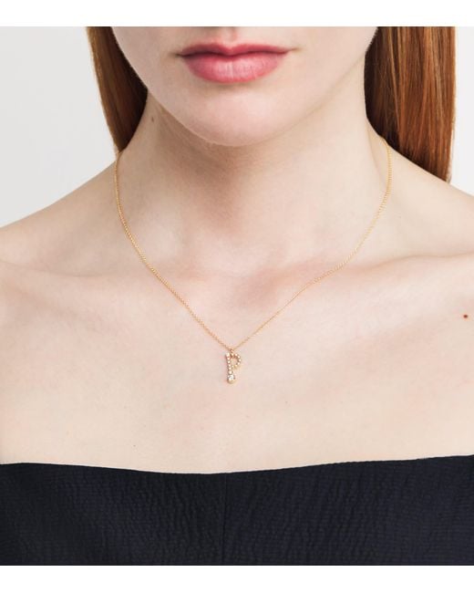 Sophie Bille Brahe Metallic And Diamond Soprano 'P' Necklace