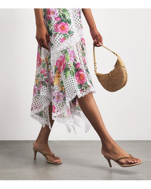 Charo Ruiz White Floral Rosario Midi Dress
