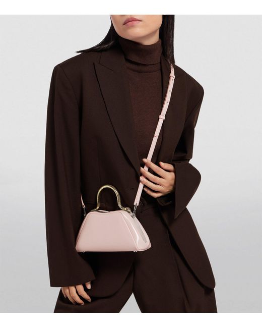 BVLGARI Pink Leather Serpentine Shoulder Bag
