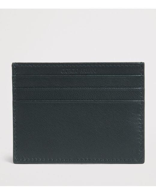 Giorgio Armani Black Lambskin Card Holder for men