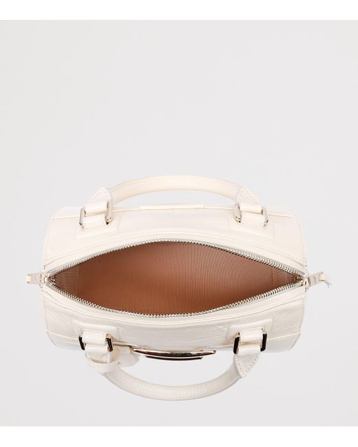 Roger Vivier Natural Patent Leather Belle Vivier Top-Handle Bag