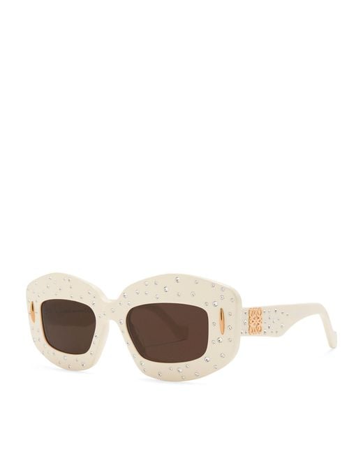 Loewe White Smooth Pavé Screen Sunglasses