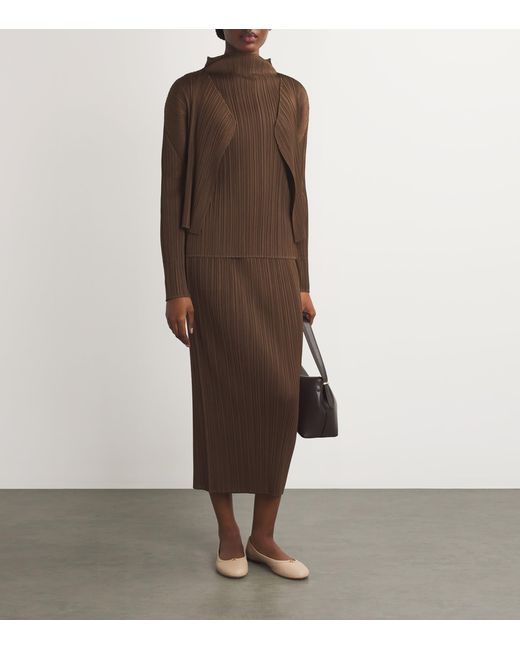 Pleats Please Issey Miyake Brown New Colorful Basics Tank Top