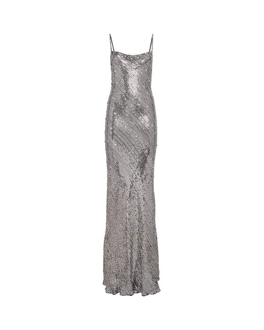 Jenny Packham Gray Sequin Foxx Gown