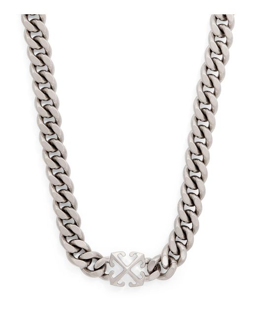 Off-White c/o Virgil Abloh Metallic D2 Arrow Link Chain Necklace for men