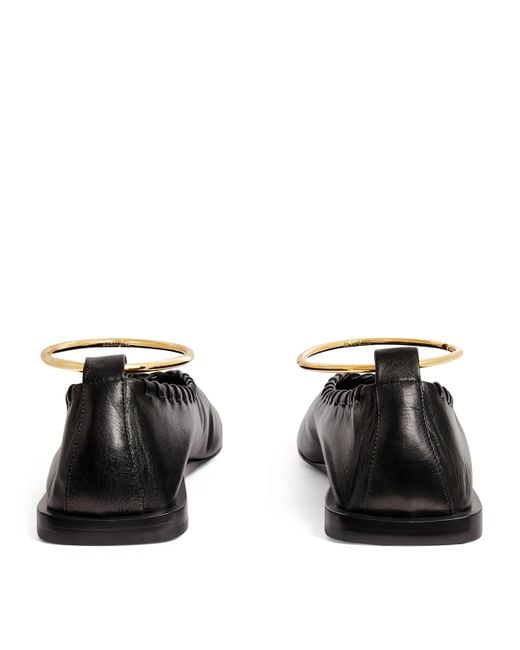 【送料&関税込】Jil Sander Ring Leather Ballet Flats Jil Sander Leather Ring Ballet Flats | Harrods US