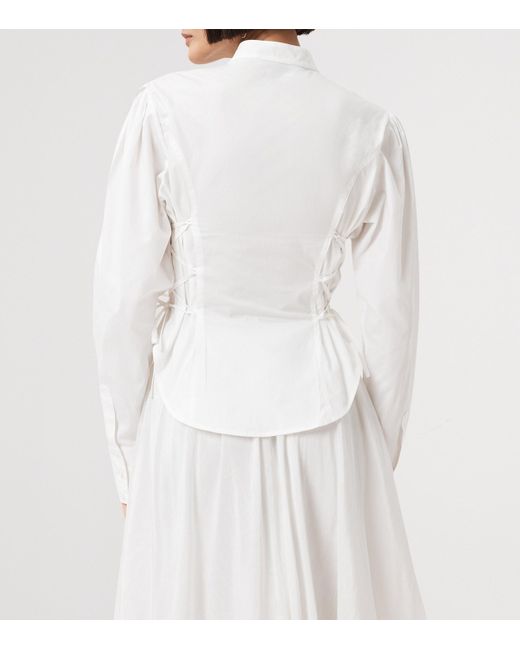 AllSaints White Organic Cotton Lace-Up Evanna Shirt