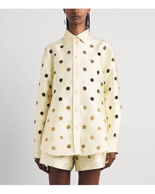 Sandro Natural Openwork Rhinestone Shirt