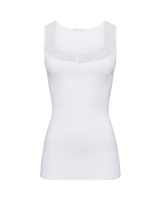 Hanro White Cotton Delight Tank Top