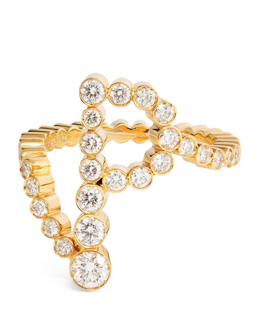 Sophie Bille Brahe Metallic And Diamond Ensemble 'P' Ring