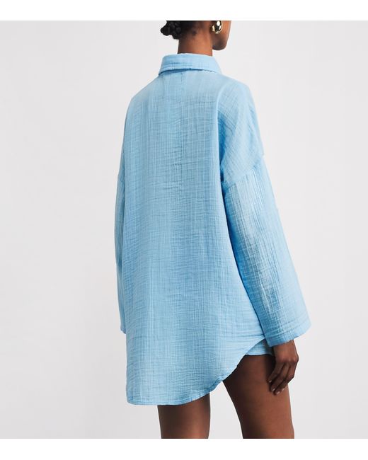 Melissa Odabash Blue Cotton Elena Shirt