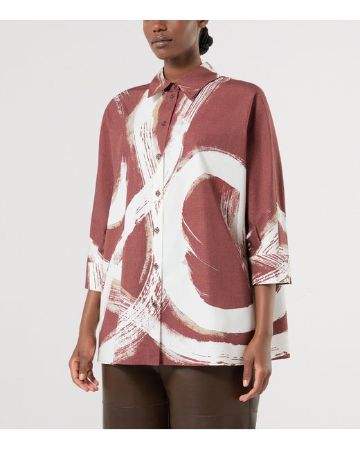 Marina Rinaldi Red Cotton Print Shirt