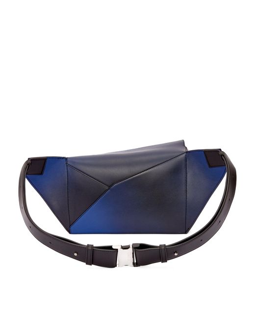 Loewe Blue Leather Puzzle Belt Bag for men